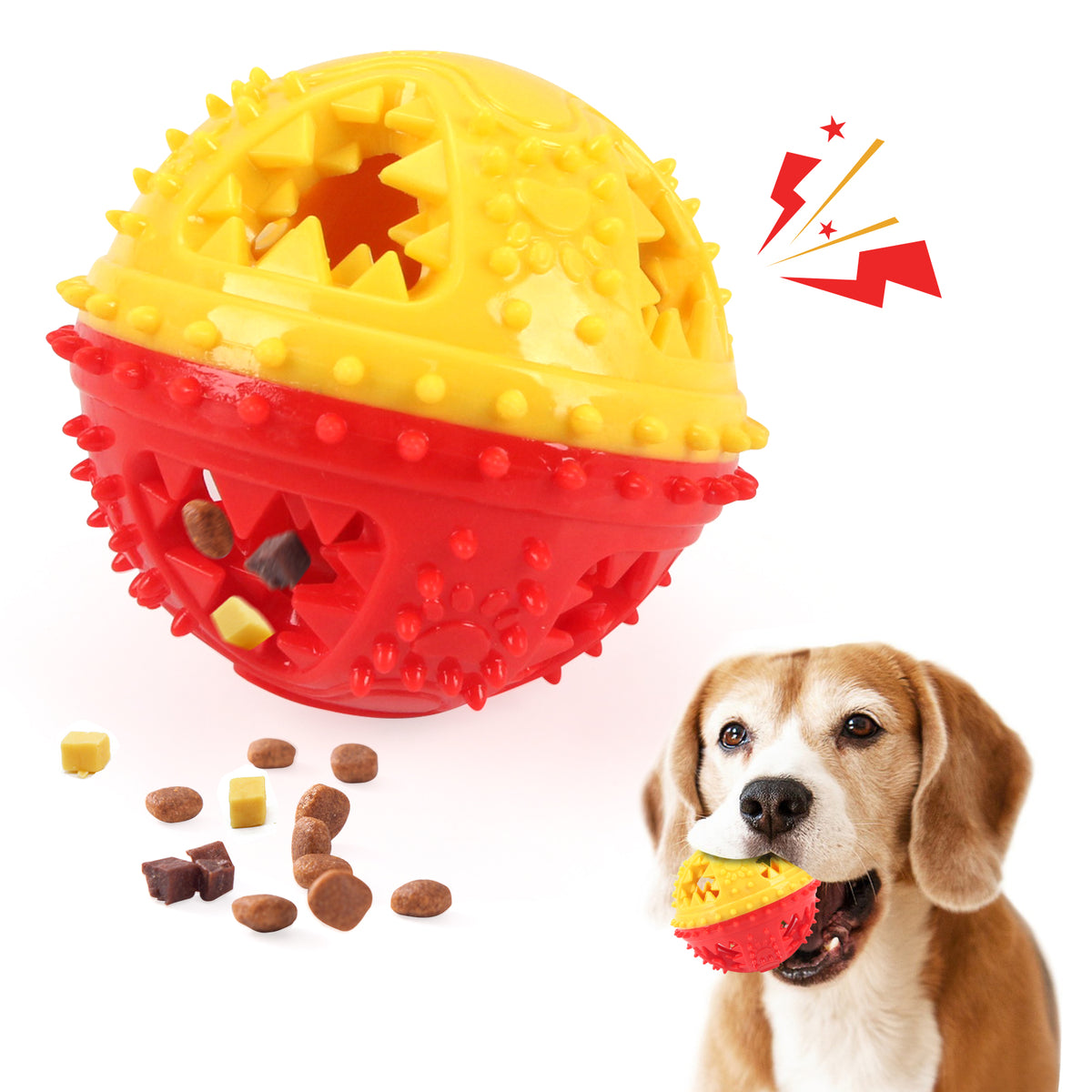 Dog Chew Toys Grinding Teeth Sound Ball Toys Leaking Food Balls Anti Bite Interactive Training Cleaning Teeth Toys Pet - view 6