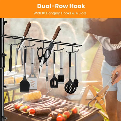 Griddle Caddy With Paper Towel Holder Hook Baskets BBQ Accessories Storage Rack Vertical Standing BBQ Organizer Grill - view 2