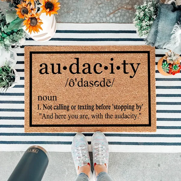 Heavy Duty Natural Coir Welcome Doormat For Front Porch Entryway, Non-Slip Durable Outdoor Mat With Funny Housewarming - view 3