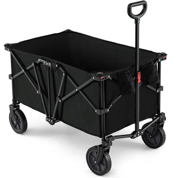 Black 400 Lbs Heavy-Duty Collapsible Wagon Cart With All-Terrain Wheels - view 3