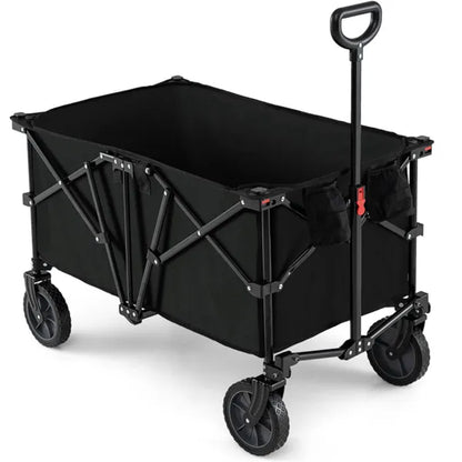 Black 400 Lbs Heavy-Duty Collapsible Wagon Cart With All-Terrain Wheels - view 3