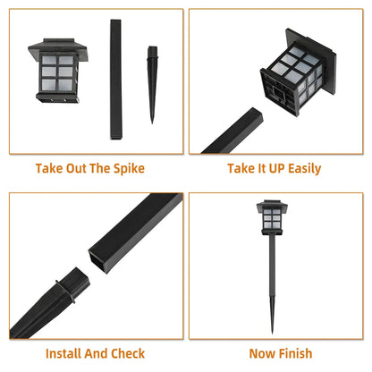 Free shipping 6pcs White LED Solar Lantern Torch Light Garden Landscape Lighting YJ - view 2