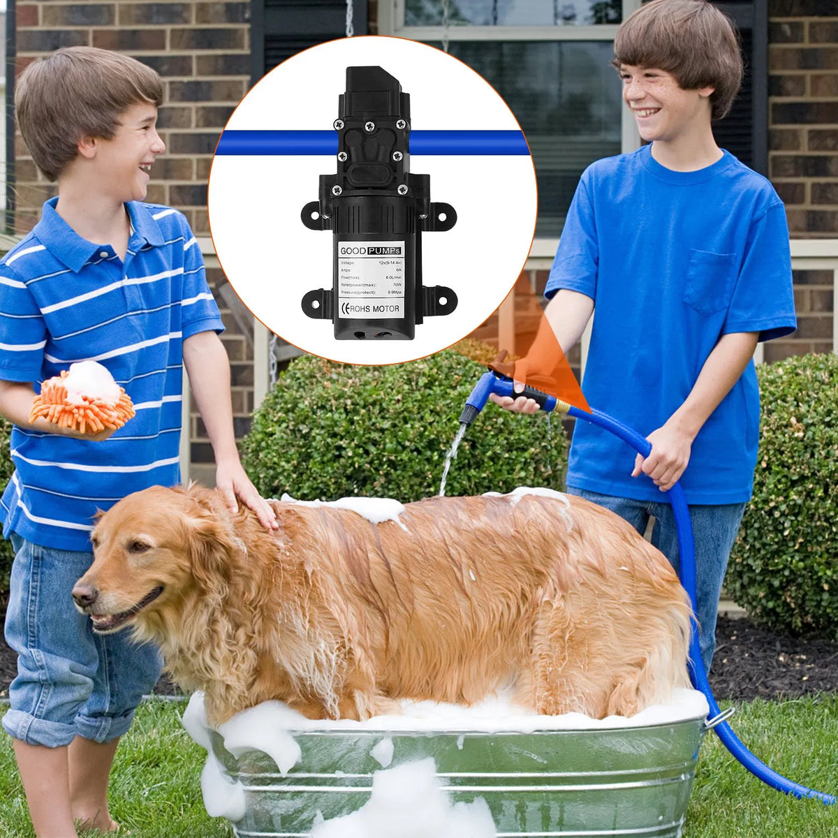 12V Water With 2 Hose Clamps 130PSI Self Priming Sprayer 70W Electric Diaphragm Water 6L Min For RV Camper Marine Boat - view 6