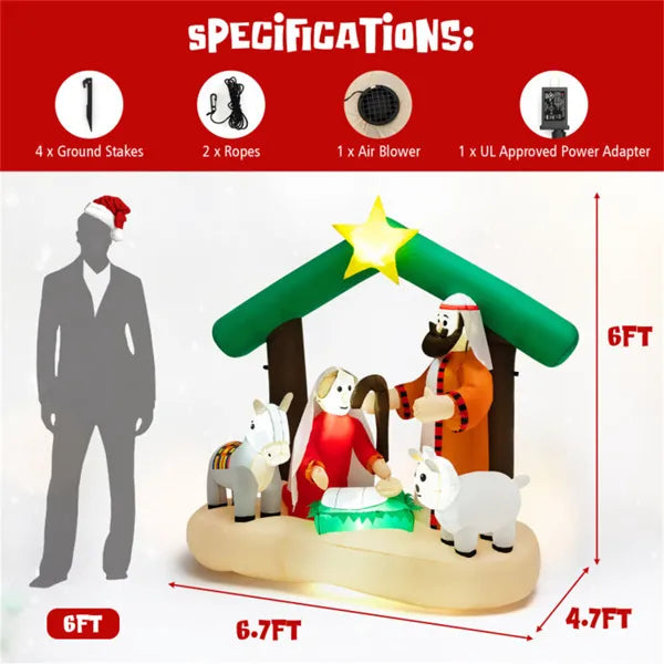 6.7 Feet Christmas Decoration With LED Lights - view 2
