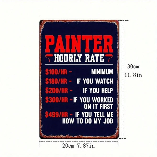 Funny Painter Varnisher Metal Sign, 8x12 Inch Vintage Iron Plate Wall Art, Waterproof Rustproof Durable Indoor Decor - view 2