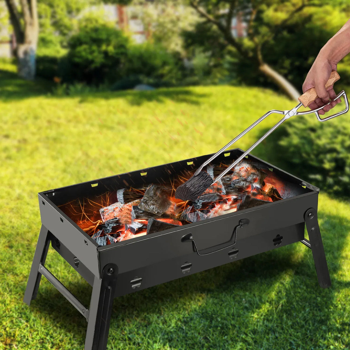 Portable BBQ Grill Foldable Charcoal Grill Lightweight Smoker Grill For Camping Picnics Garden Grilling - view 10
