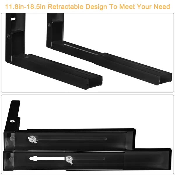 2 Pcs Microwave Brackets Adjustable Wall Mount Shelf Heavy Duty Carbon Steel Wall Microwave Cradle - view 4
