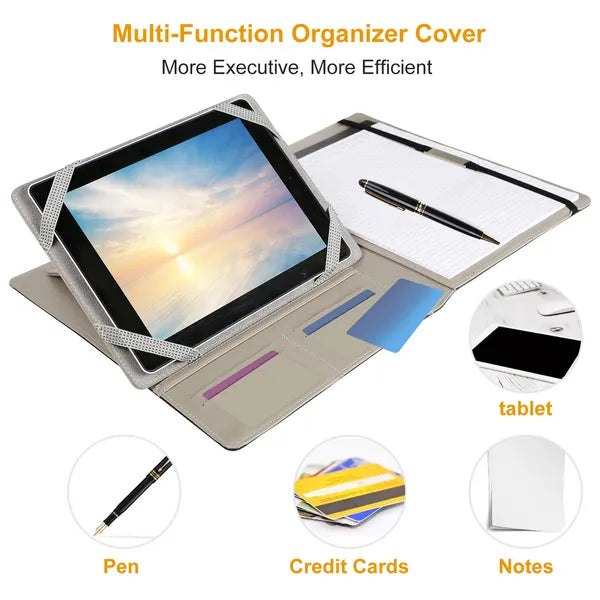 Organizer Case For 9.7in Tablet PC Business Tablet Portfolio With A5 Notepad Paper Pad Card Holder - view 3