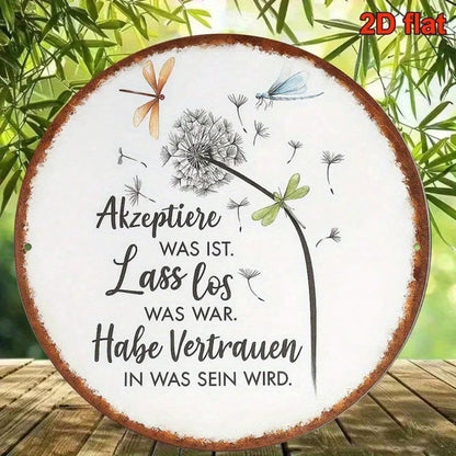Vintage French Aluminum Sign 8x8 Inch Accept Reality Let Go Of The Past Motivational Wall Decor Nature Trust Plaque - view 5