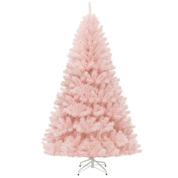 7ft Artificial Christmas Tree Hinged Full Fir Tree With Metal Stand - view 3