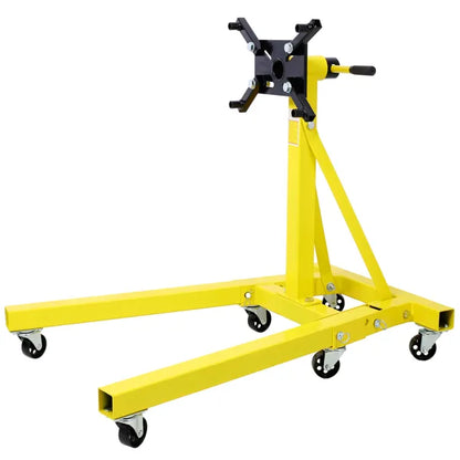 Folding Engine Stand 2000 LBS Capacity Motor Hoist 360 Degree Adjustable Mounting Head Dolly Mover Auto Repair Rebuild
