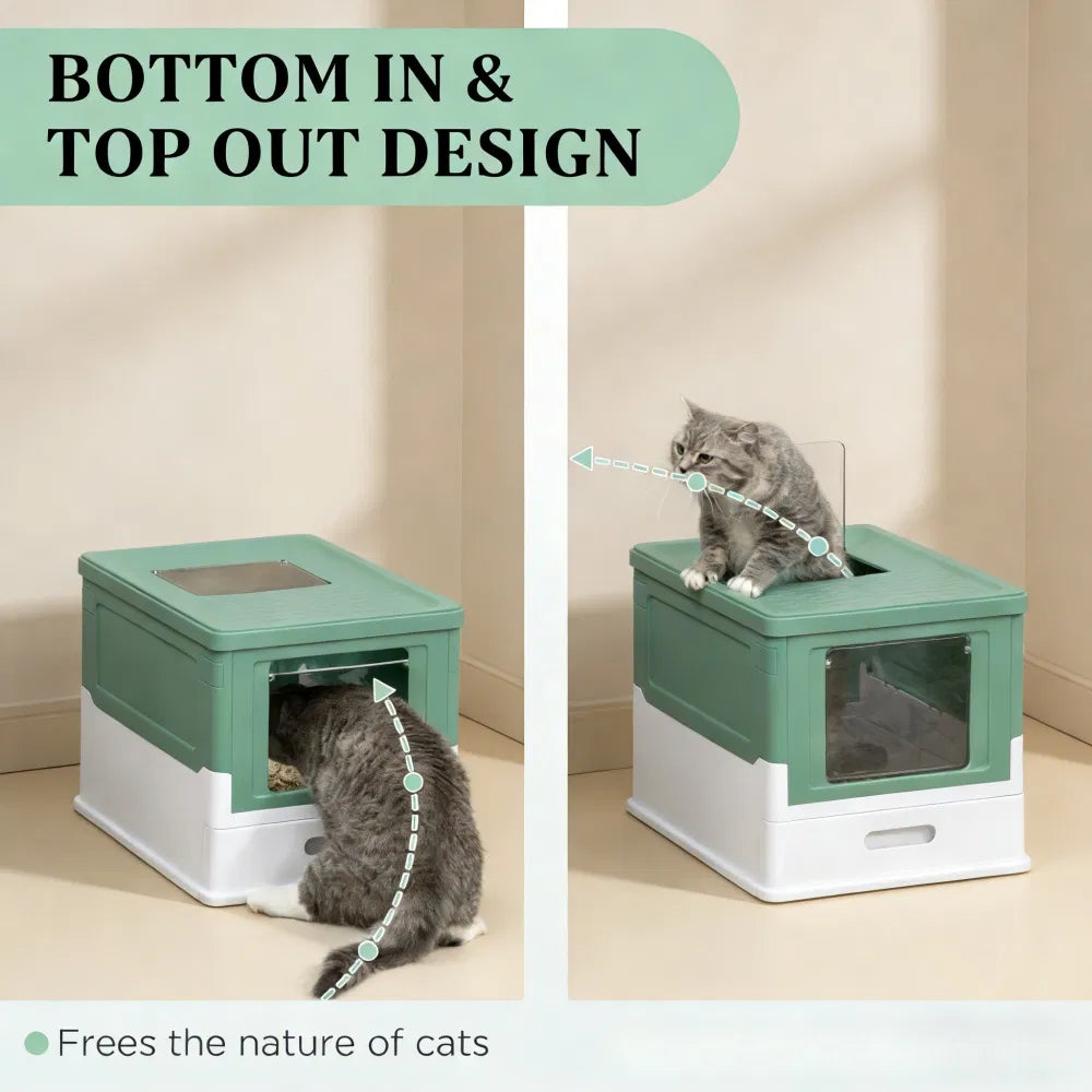 Stainless Steel Enclosed Litter Box for Cats - view 2