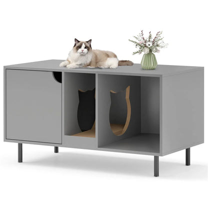 Gray Cat Litter Box Enclosure - view 2