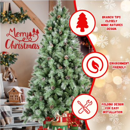 Artificial 7ft Green Christmas Tree With 1348PVC Hard Needle Mixed Branch Tips - view 4
