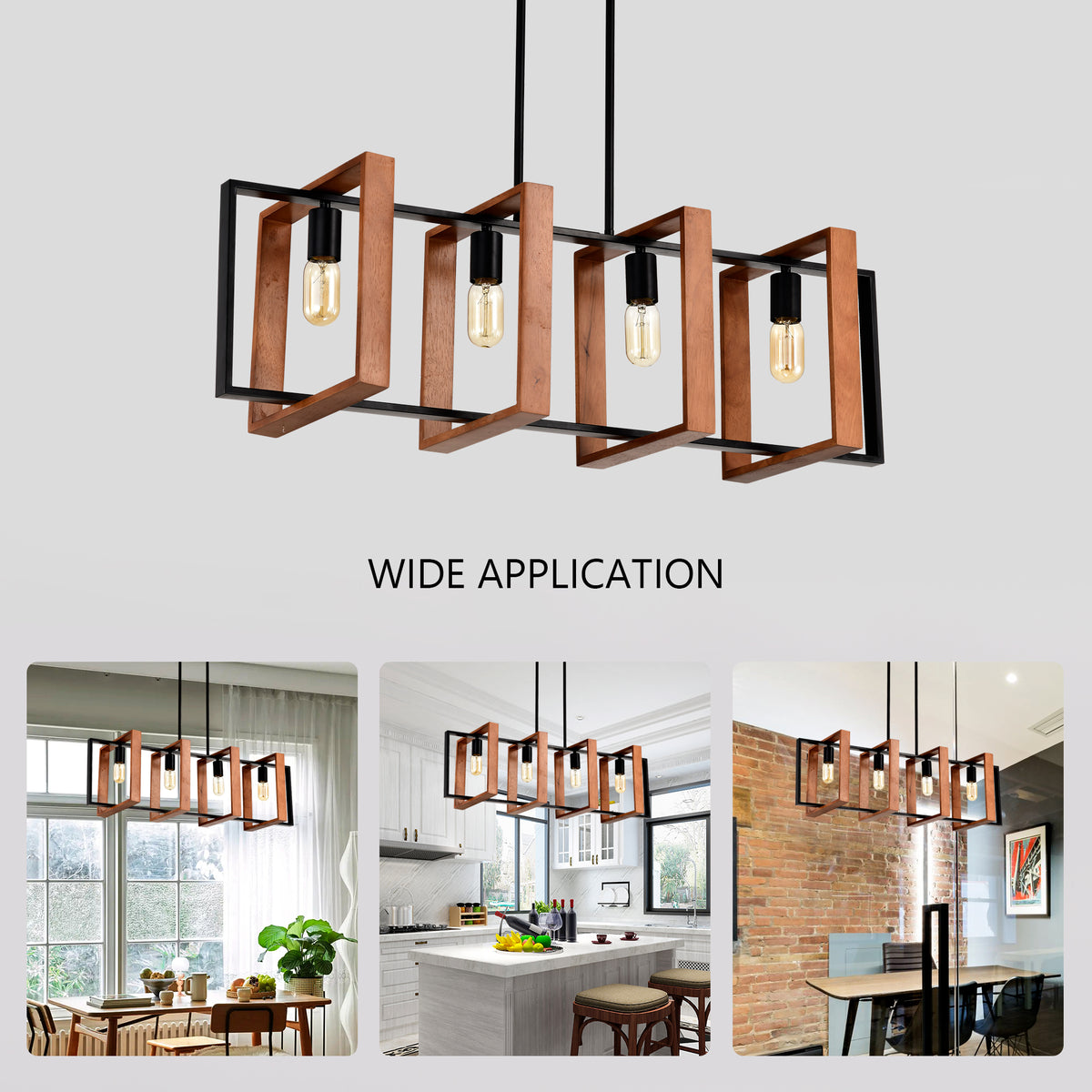 4-Light Kitchen Island Lights Pendant Light Farmhouse Dining Room Light Fixture - view 10
