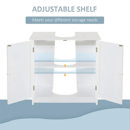 Bathroom Cabinet with 2 Doors and Shelf Bathroom Vanity white-AS - view 6