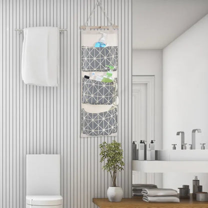 Wall Mounted Storage Bag Door Closet Hanging Storage Bag Organizer Waterproof 3 Pockets Pouch - view 2