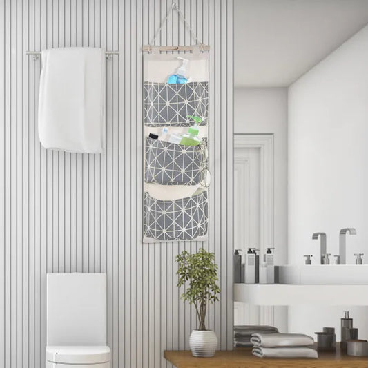 Wall Mounted Storage Bag Door Closet Hanging Storage Bag Organizer Waterproof 3 Pockets Pouch - view 2