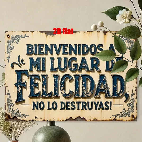 Welcome To My Happy Haven Do Not Ruin It Vintage Metal Sign Floral Rustic Wall Decor For Home Bar Cafe Man Cave - view 4