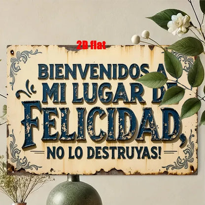 Welcome To My Happy Haven Do Not Ruin It Vintage Metal Sign Floral Rustic Wall Decor For Home Bar Cafe Man Cave - view 4