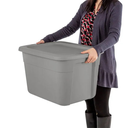 18gal Non-Latching Storage Tote Gray - view 4