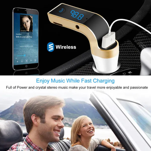 Car Wireless FM Transmitter USB Charger Hands-free Call MP3 Player MMC Card Reading Aux-in LCD Display - view 4