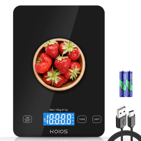 KOIOS Food Scale, 33lb/15kg Digital Kitchen Scale Grams And Ounces For Cooking Baking, 1g/0.1oz Precise Graduation