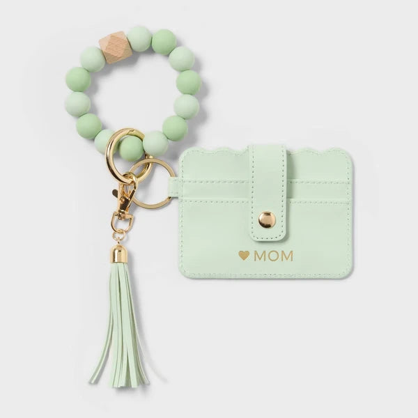 Mother's Day Beaded Wristlet Cardholder