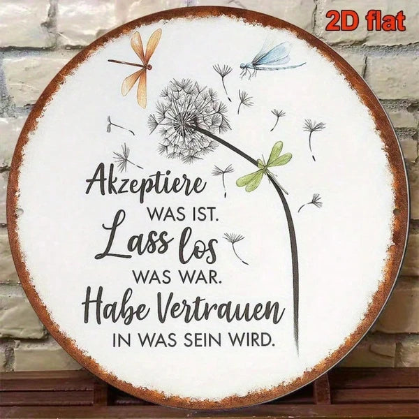 Vintage French Aluminum Sign 8x8 Inch Accept Reality Let Go Of The Past Motivational Wall Decor Nature Trust Plaque - view 2