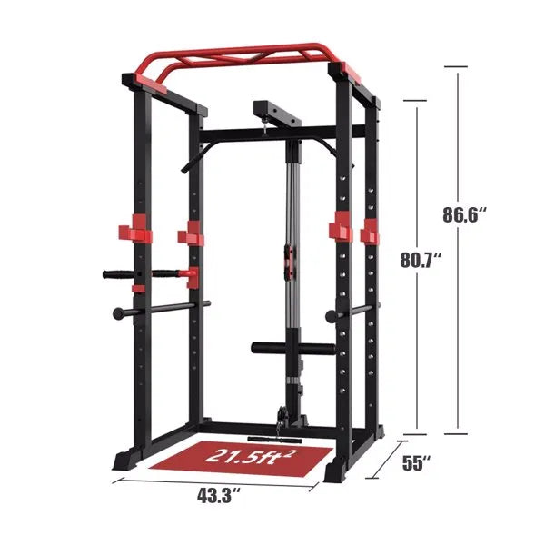 Power Cage Squat Rack Stands Gym Equipment 1000-Pound Capacity Exercise Olympic - view 6