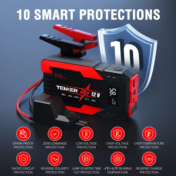 4000 AMP PEAK Car Jump Starter Jumper Box 51.8WH Power Bank 12V Battery Charger 7.2L Gas Engine 5.5L Diesel Engine LCD - view 3
