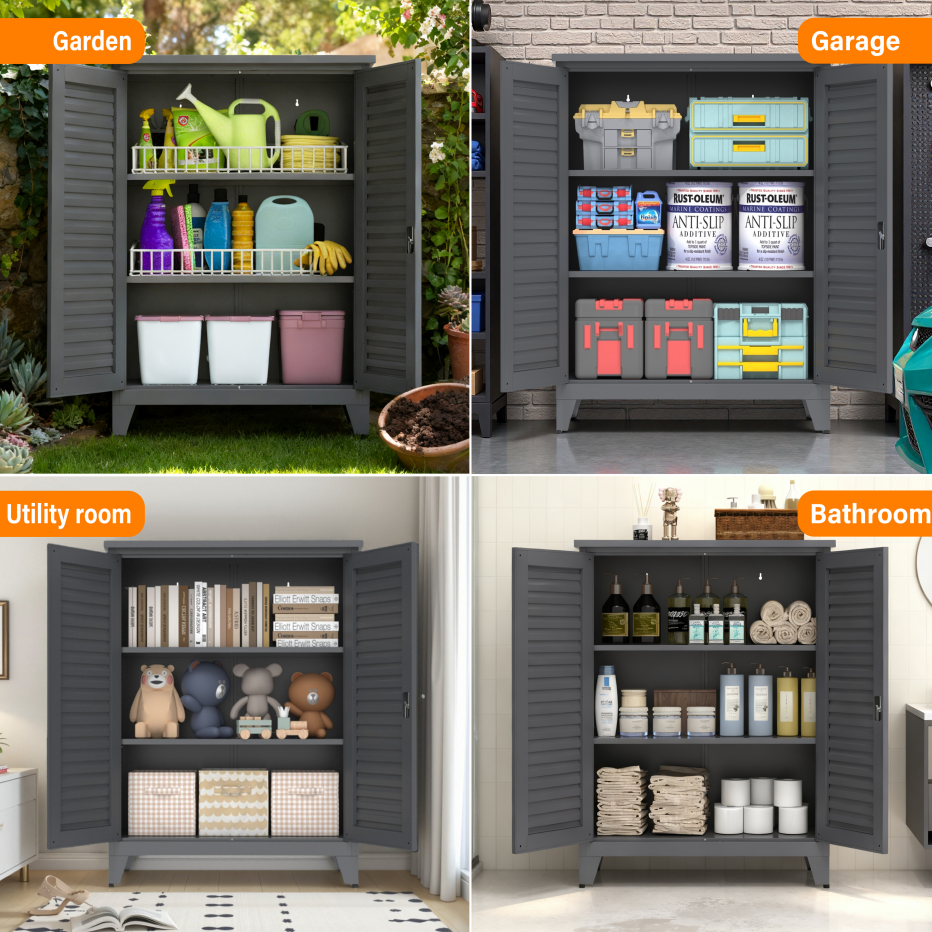 47'' Tall Metal Tool Storage Cabinet, With Ample Storage Space For Garage,Warehouse,Garden,Office, Living Room,Bathroom - view 4