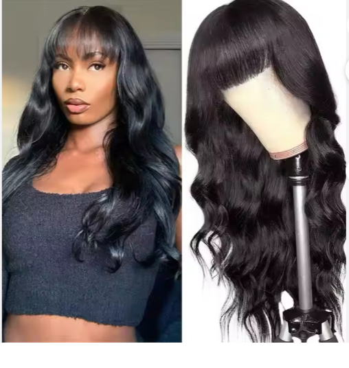 Pre Everything Glueless 13x5 Body Wave Lace Front Wig With Bangs Hd Pre Cut Lace Human Hair Wig For Black Women - view 4