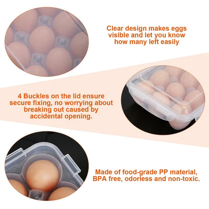 2Pcs Plastic Egg Holder Stackable Egg Storage Box Egg Rack For Refrigerator 18 Cavity Per Container Dishwasher Safe - view 2