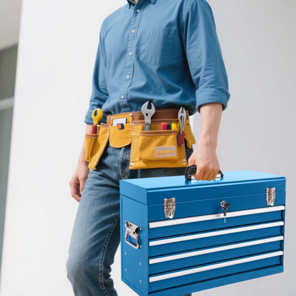Heavy Duty Metal Tool Box, 21-inch, Portable Metal Tool Box With 4 Drawers, Small Tool Chest With EVA Liners - view 4