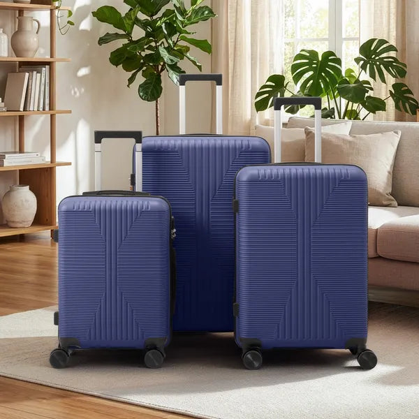 Non-TSA Customs Lock 3-in-1 PP Trolley Case, 20in, 24in, 28in, PP, Navy Blue - view 2