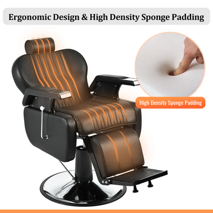 Heavy Duty Reclining Barber Chair,All Purpose Hydraulic Recline Barber Chair Salon Beauty Styling Chair360° - view 2
