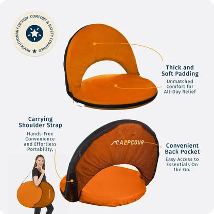 Alpcour Reclining Stadium Seat - Waterproof, 6-Position Comfort For Outdoor Use - view 2