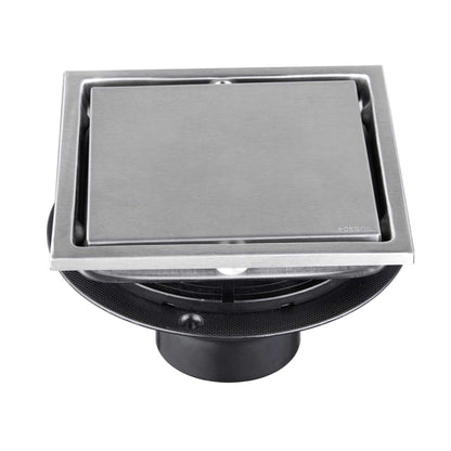 6 Inch Square Shower Drain With 2-in-1 Flat & Tile Insert Removable Cover - view 2