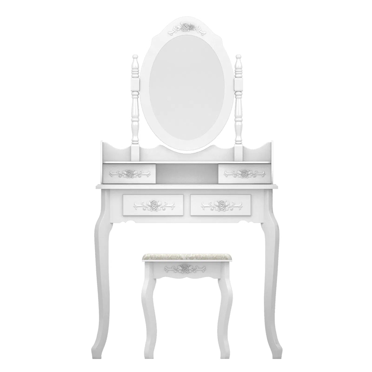 Modern Concise 4-Drawer 360-Degree Rotation Removable Mirror Dresser White =32759839 - view 9