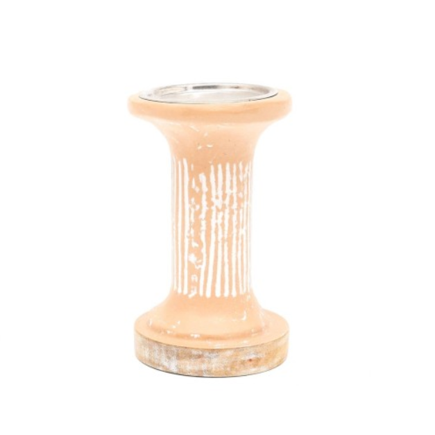 Brown EcoMix Pillar Tall Candle Holder Sustainable Candle Stand For Elegant Lighting - view 2