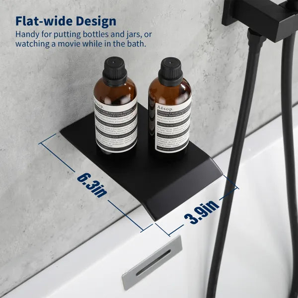 Male NPT Tub Faucet with Hand Shower, Matte Black Waterfall Bathtub Shower Faucet Set - view 3
