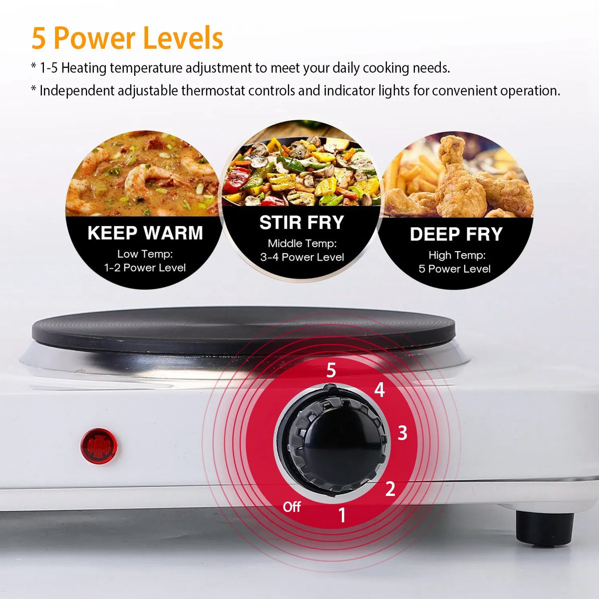 2000W Double Electric Burner Portable Dual Counter Stove Countertop Hot Plate Kitchen Cooker Stove With 5 Gear - view 9