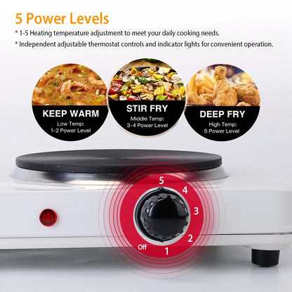 2000W Double Electric Burner Portable Dual Counter Stove Countertop Hot Plate Kitchen Cooker Stove With 5 Gear - view 9