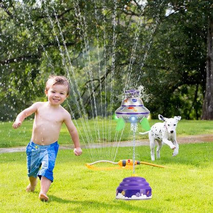 UFO Water Sprinkler Outdoor Summer Rocket Toy With Colorful LED Lights Spinning 1.64FT To 6.56FT Adjustable Height - view 5