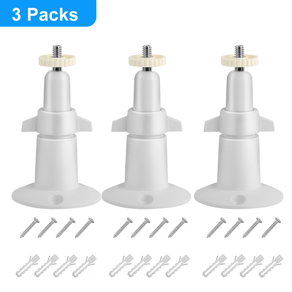 3 Packs Per Set Security Camera Wall Mount For Arlo 360 Degree Adjustable Camera Holder Garden Patio Screw Mount