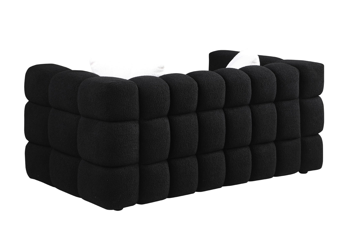 62.2length,35.83inch Deepth,human Body Structure For USA People, Marshmallow Sofa,boucle Sofa,BLACK Color, 2 Seater - view 4