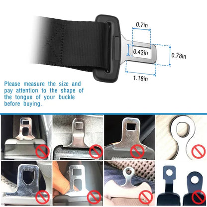 2Pcs Car Seat Belt Extender 14.37in Buckle Tongue Webbing Extension Safety Belt - view 5