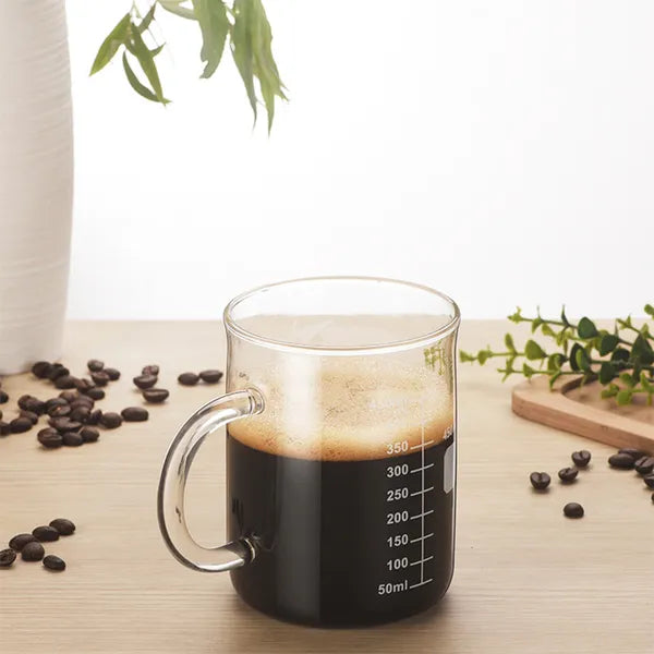 1 PCS Transparent Tape With High Borosilicate Glass Cup, Coffee Cup, Coffee Sharing Cup With Scale Identification - view 5