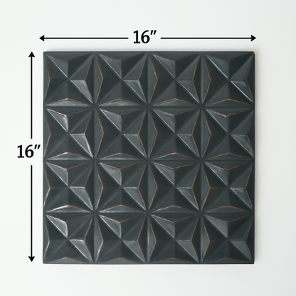Black Square Shape Handcrafted MDF Wall Decor Elegant Home Accent - view 6